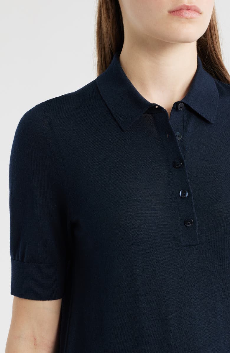 BOSS Fidenka Virgin Wool Polo Sweater, Alternate, color, Sky Captain