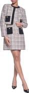 KARL LAGERFELD PARIS Contrast Stitch Tweed Jacket