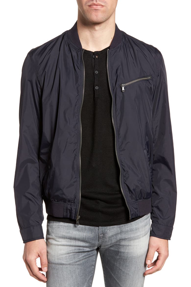 Slim Fit Bomber Jacket, Main, color, MARINE