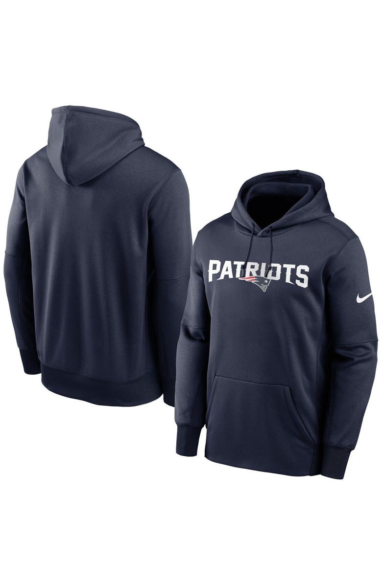 Nike Men's Nike Navy New England Patriots Fan Gear Wordmark Performance Pullover Hoodie, Main, color,