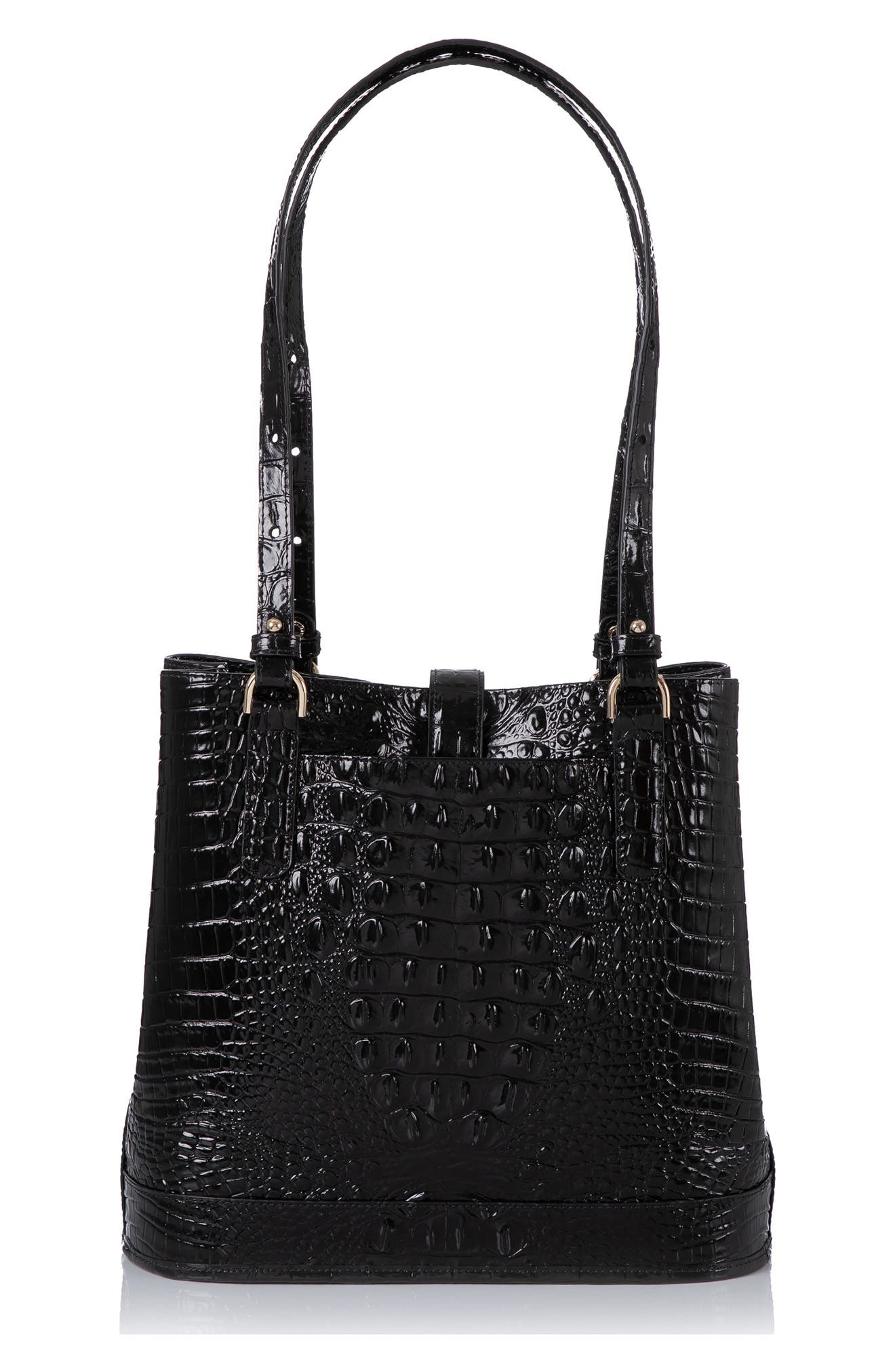 Brahmin Fiora Croc Embossed Leather Shoulder Bag, Alternate, color, 