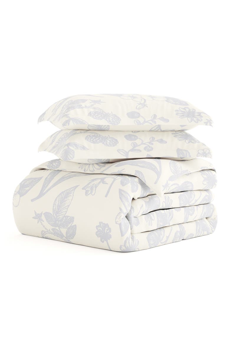 Premium Ultra Soft Garden Pattern 3-Piece Duvet Cover Set, Main, color, AQUA