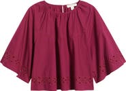 Treasure & Bond Eyelet Embroidered Poplin Swing Top