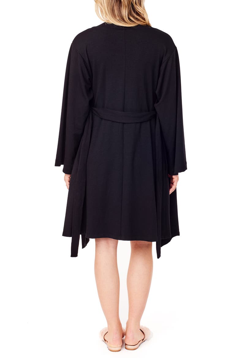 Ingrid & Isabel® Lounge Maternity Robe, Alternate, color, JET BLACK