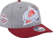New Era Men's New Era Gray/Burgundy Colorado Avalanche Wool Pin Low Profile 9FIFTY Snapback Hat