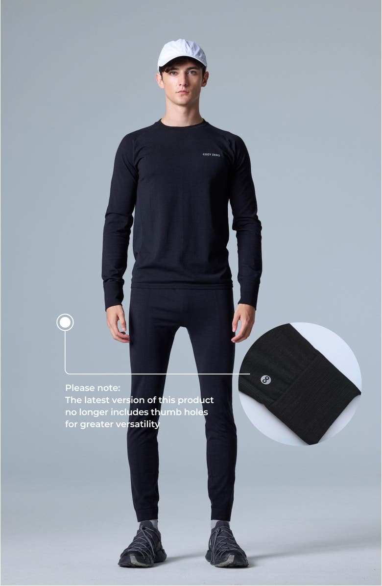 COZY ZERO Tech Merino Classic Fit Long Sleeve Base Layer, Alternate, color, Black