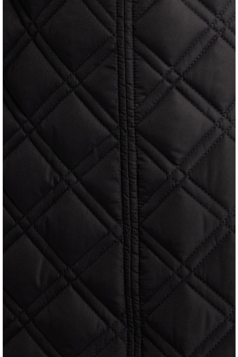 Diamond Quilted Hooded Jacket, Alternate, color, BLACK