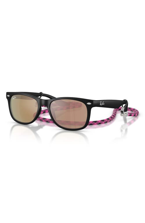 Ray Ban Ray-ban Kids' Junior Wayfarer 50mm Gradient Square Sunglasses In Rubber Black/rose