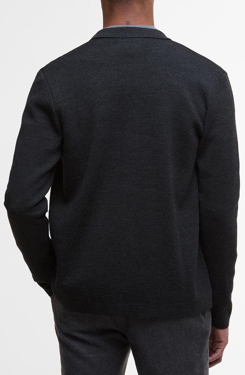 Barbour Croscombe Cotton & Merino Wool Blend Zip Cardigan, Alternate, color, Charcoal Marl