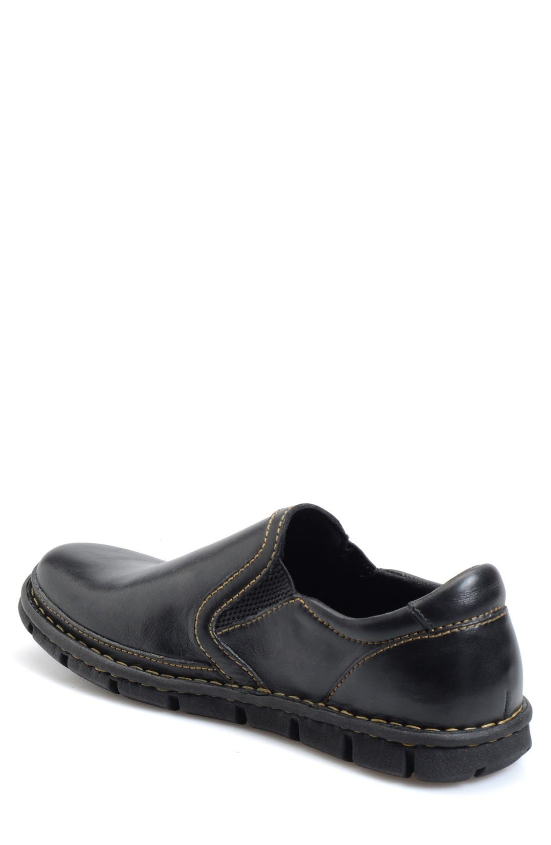 'Sawyer' Slip-On, Alternate, color, BLACK LEATHER