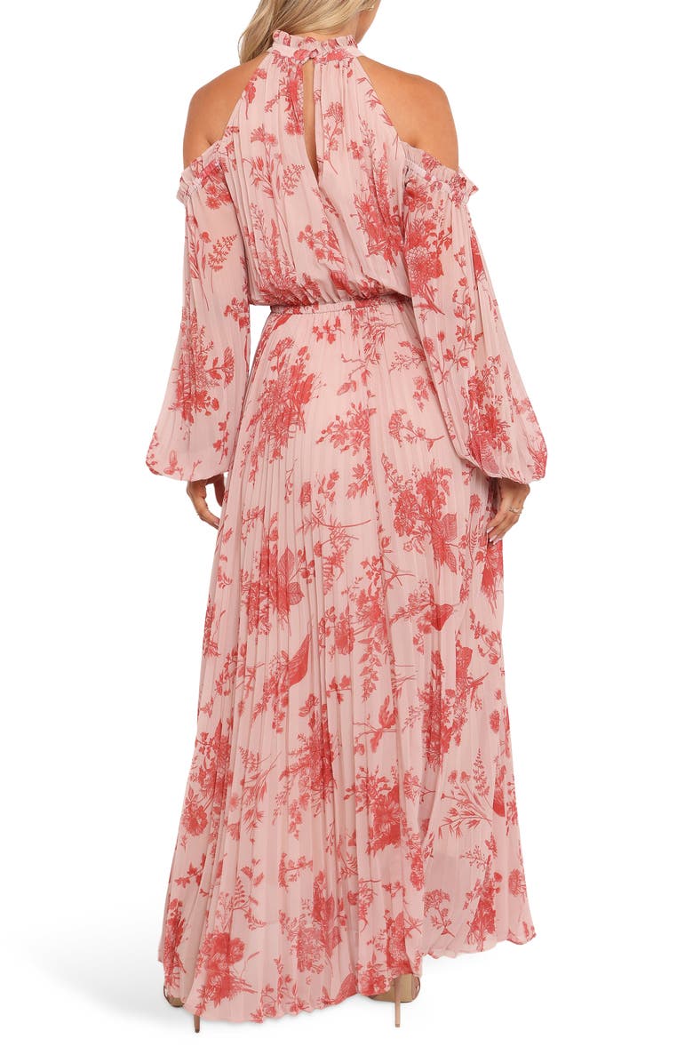 Petal & Pup Hilary Off the Shoulder Long Sleeve Maxi Dress, Alternate, color, Red Floral