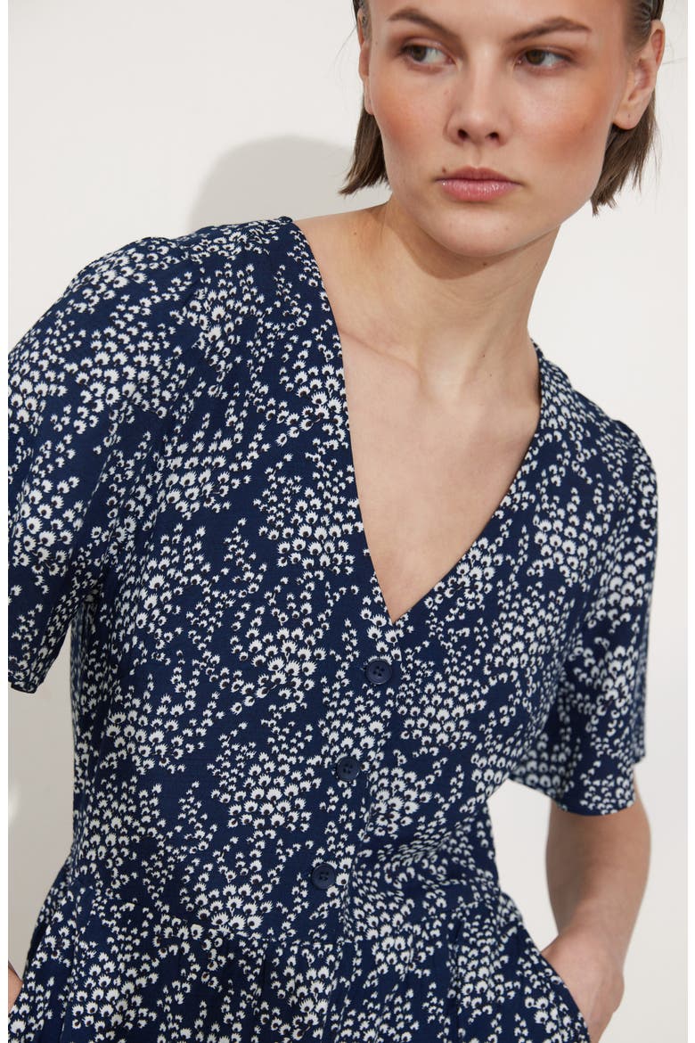 Floral Print Midi Dress, Alternate, color, GOJI AOP