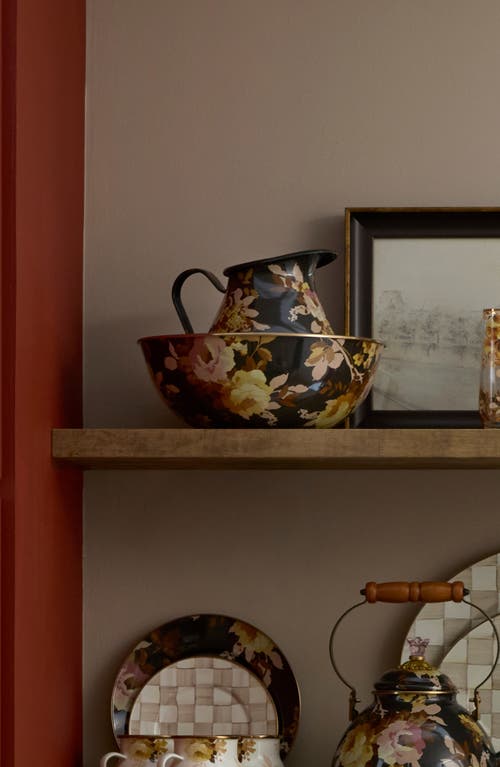 Mackenzie-childs Mackenzie Childs Wild Rose Large Everyday Bowl In Brown