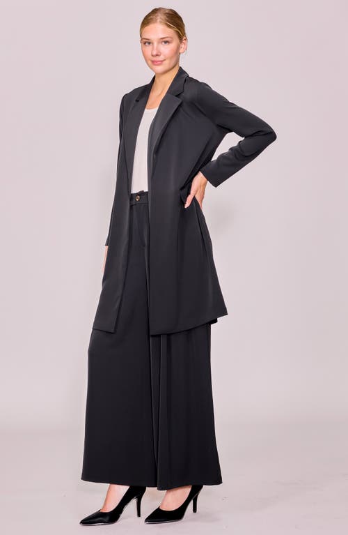 Melloday Long Crepe Blazer In Black