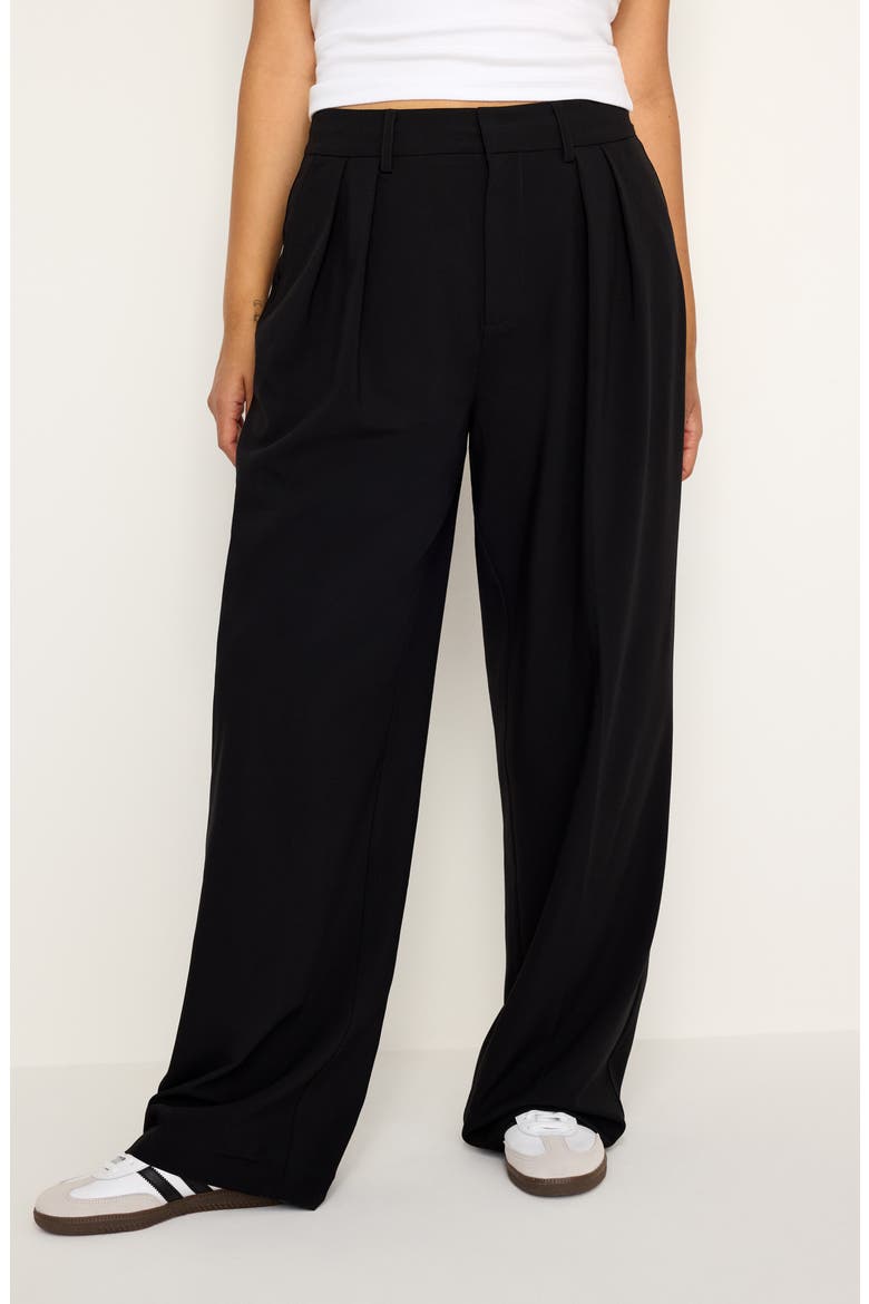 Good '90s Suiting Pleated Wide Leg Pants, Alternate, color, BLACK001