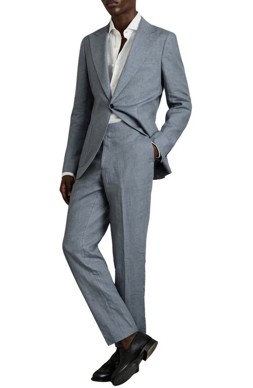Reiss Airforce Blue Warner Linen Slim-fit Suit Trousers In Airforce Blue
