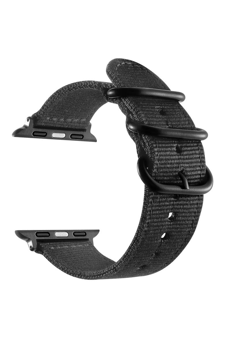 Nylon Apple Watch® Watchband, Alternate, color, BLACK