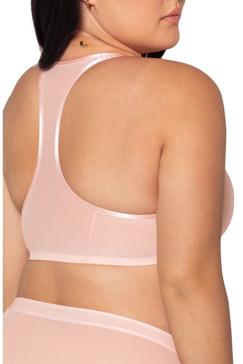 Sheer Mesh Front Clasp Racerback Underwire Bra, Alternate, color, BLUSHING ROSE