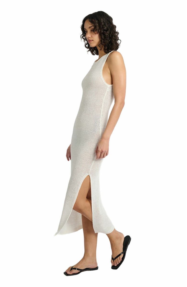 Onia Linen Knit Scoop Back Maxi Dress, Alternate, color, White