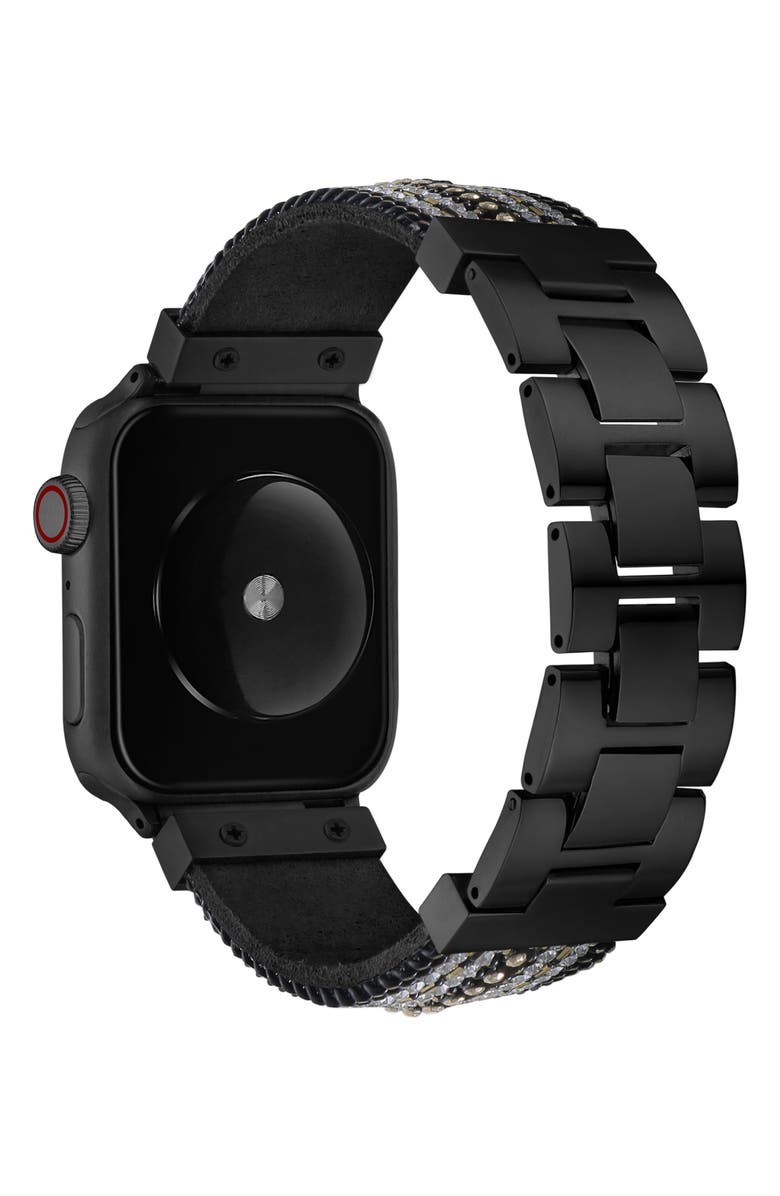 Posh Tech Beaded Steel Apple Watch<sup>®</sup> Watchband, Alternate, color, Black/Silver