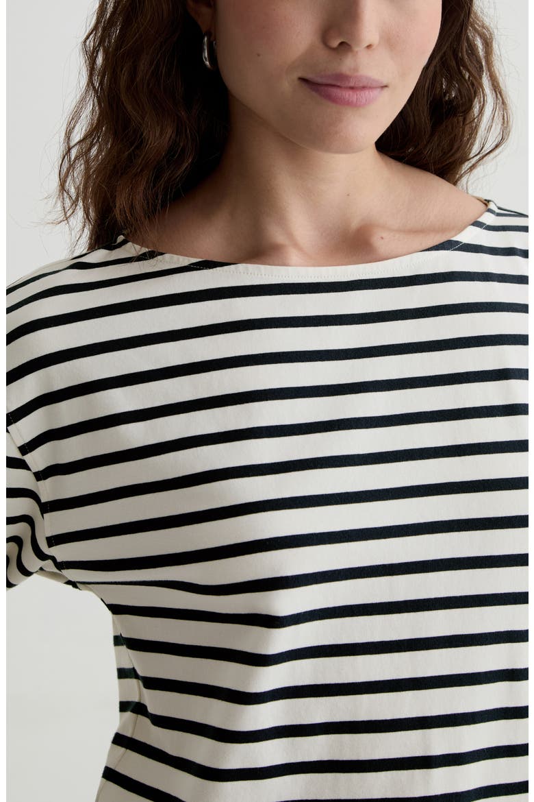 Annie Stripe Stretch Cotton T-Shirt, Alternate, color, POWDER/PACIFIC NAVY