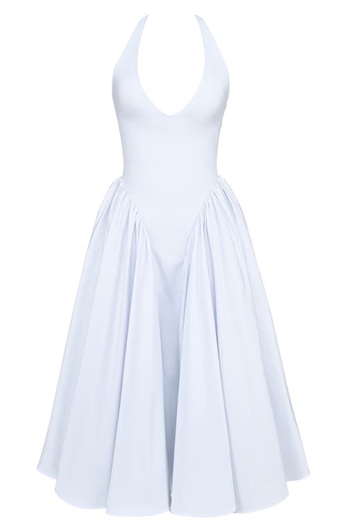 House Of Cb Marilyn Halter Midi Dress In Ancient Water