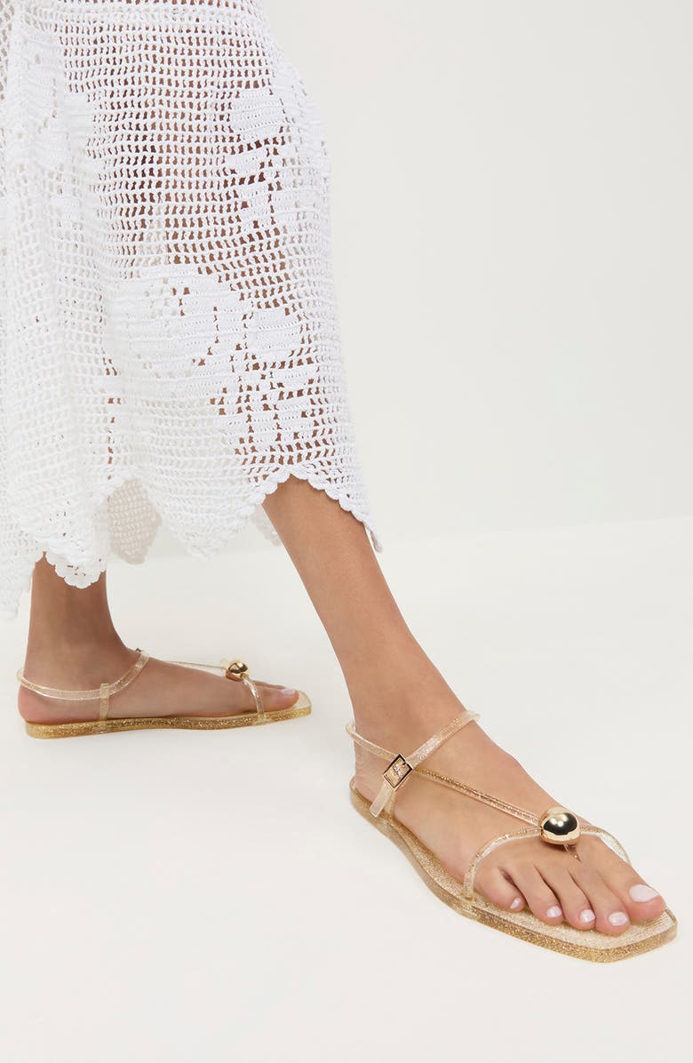 Loeffler Randall Dana Glitter Jelly Sandal, Alternate, color, Champagne