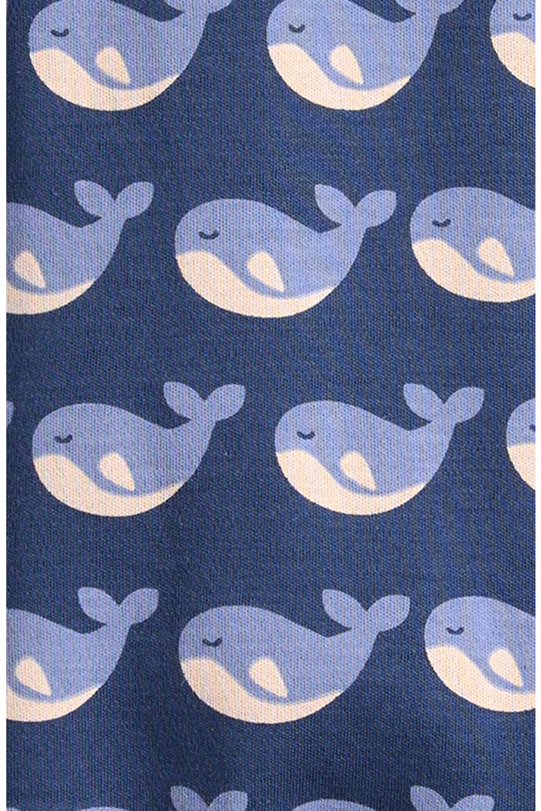 Singing Whales Organic Cotton Footie, Alternate, color, BLUE
