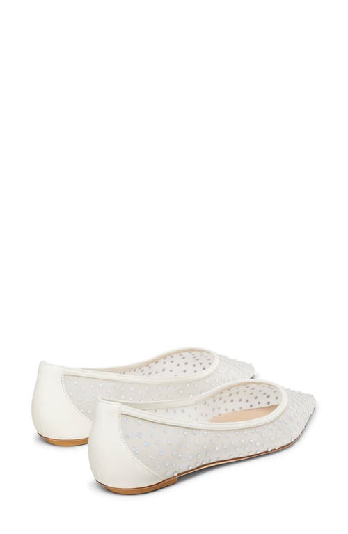 Stuart Weitzman Emilia Mesh Flat In White