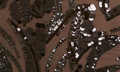 Dress The Population Jen Sequin Detail Strapless Cocktail Minidress In Brown