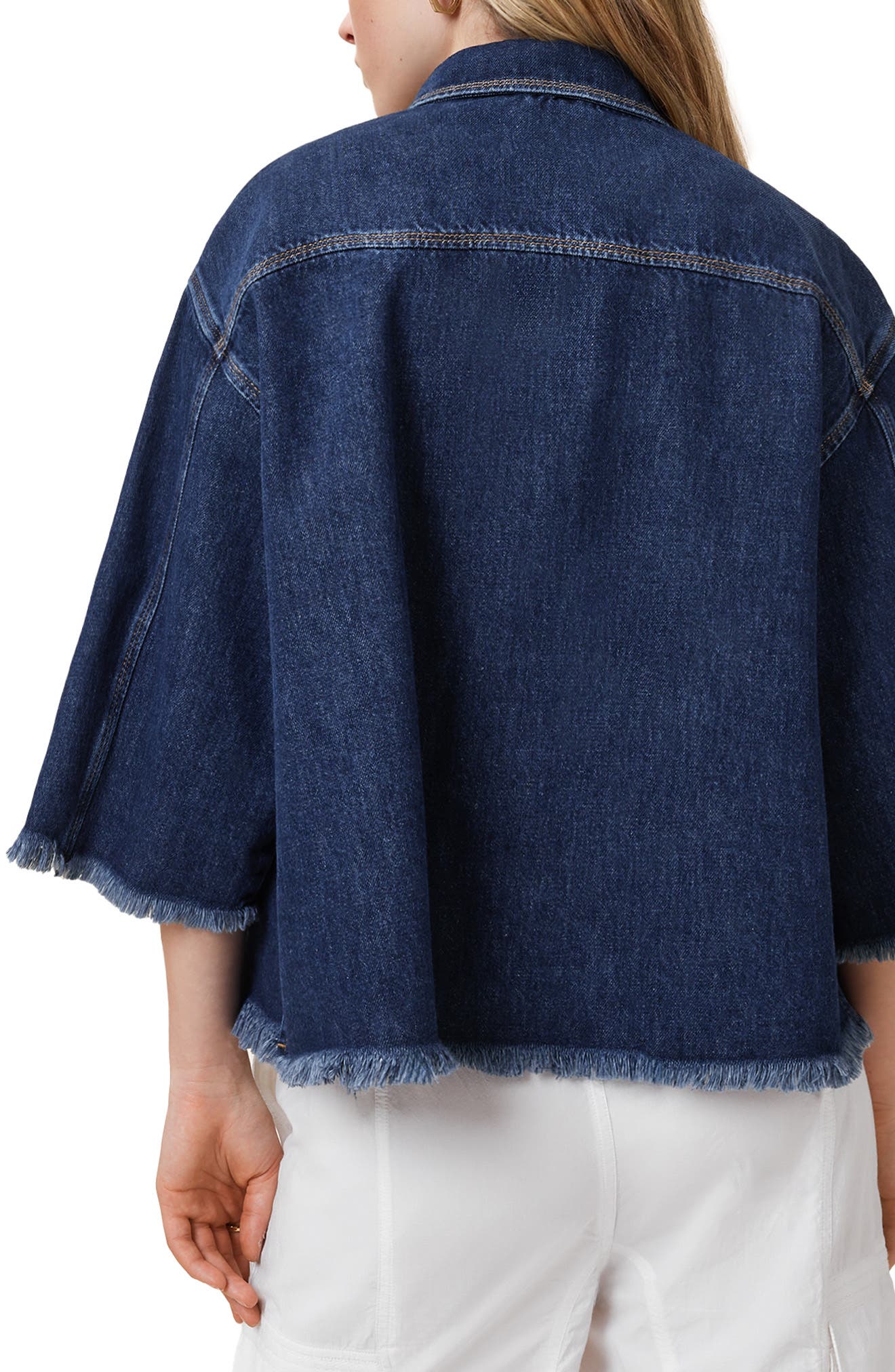 Faye Raw Hem Denim Shirt - image 2