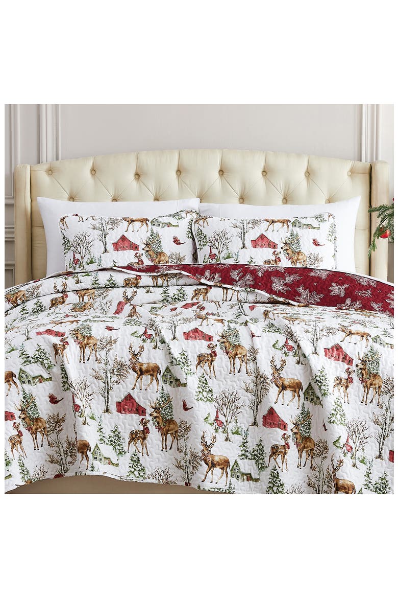 White Christmas Oversize Holiday Quilt Set, Alternate, color, WHITE CHRISTMAS