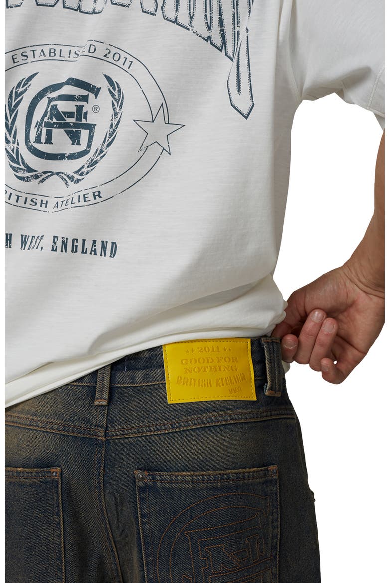 Straight Leg Baggy Jeans, Alternate, color, Brown