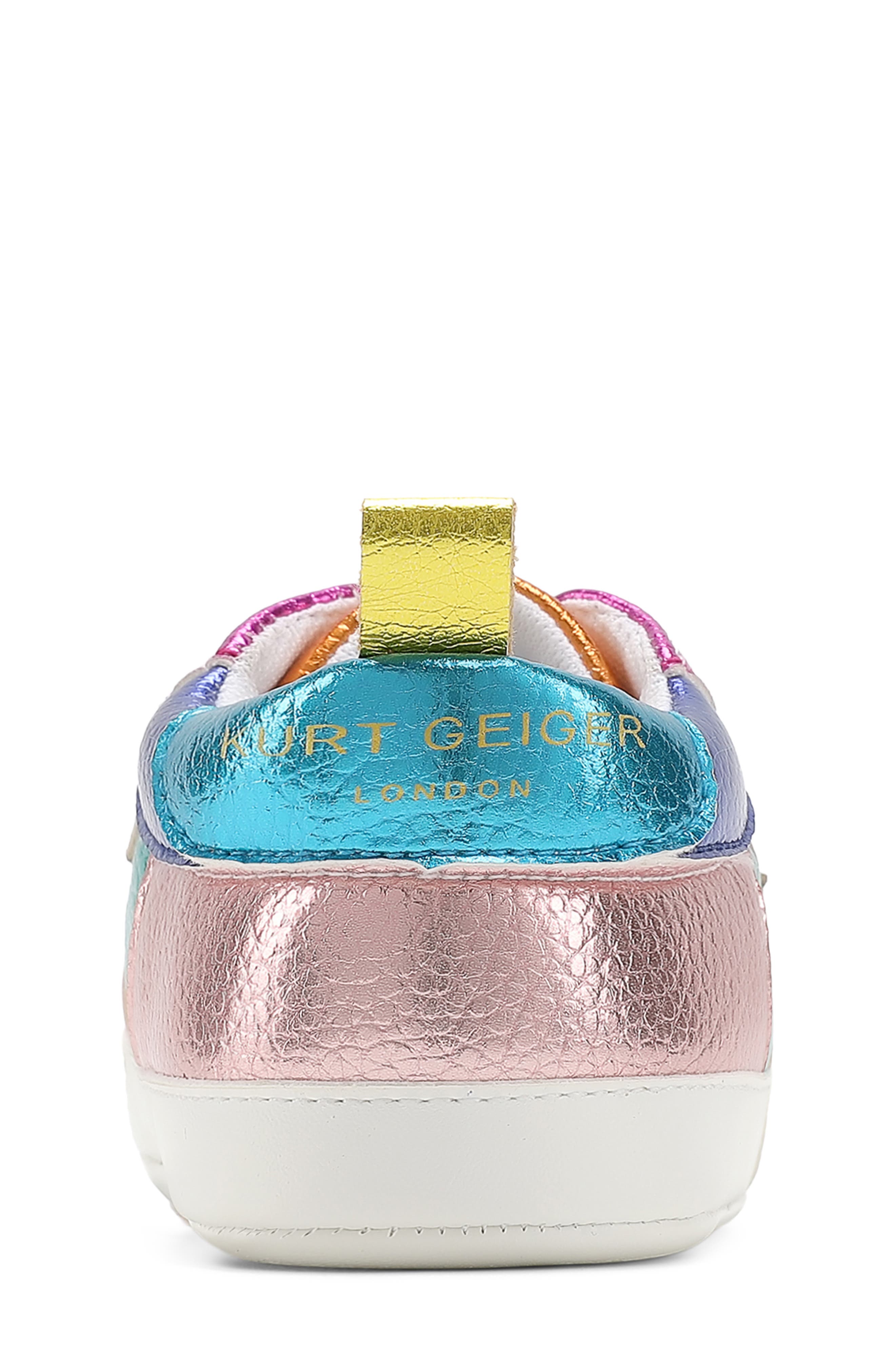 Kurt Geiger London Kids' Baby Luckson Heart Crib Shoe, Alternate, color, Pink Multi