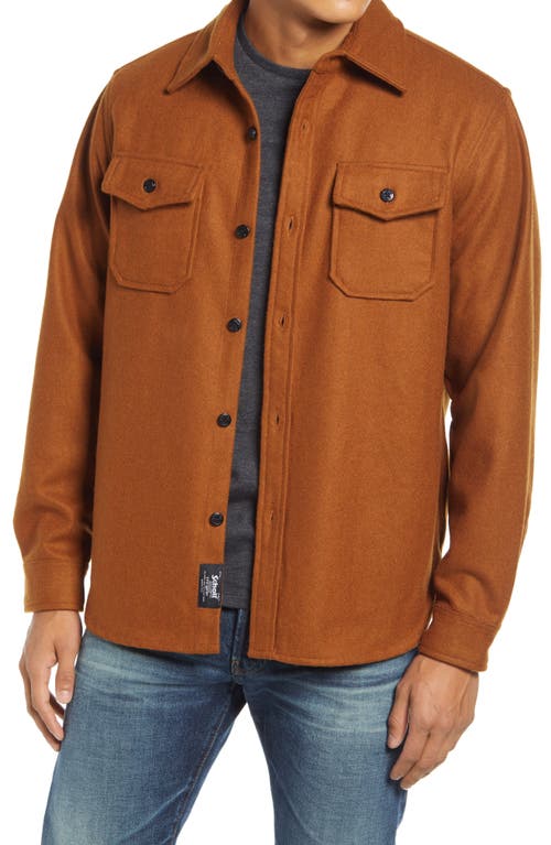 Schott NYC CPO Wool Blend Work Shirt in Coyote 
