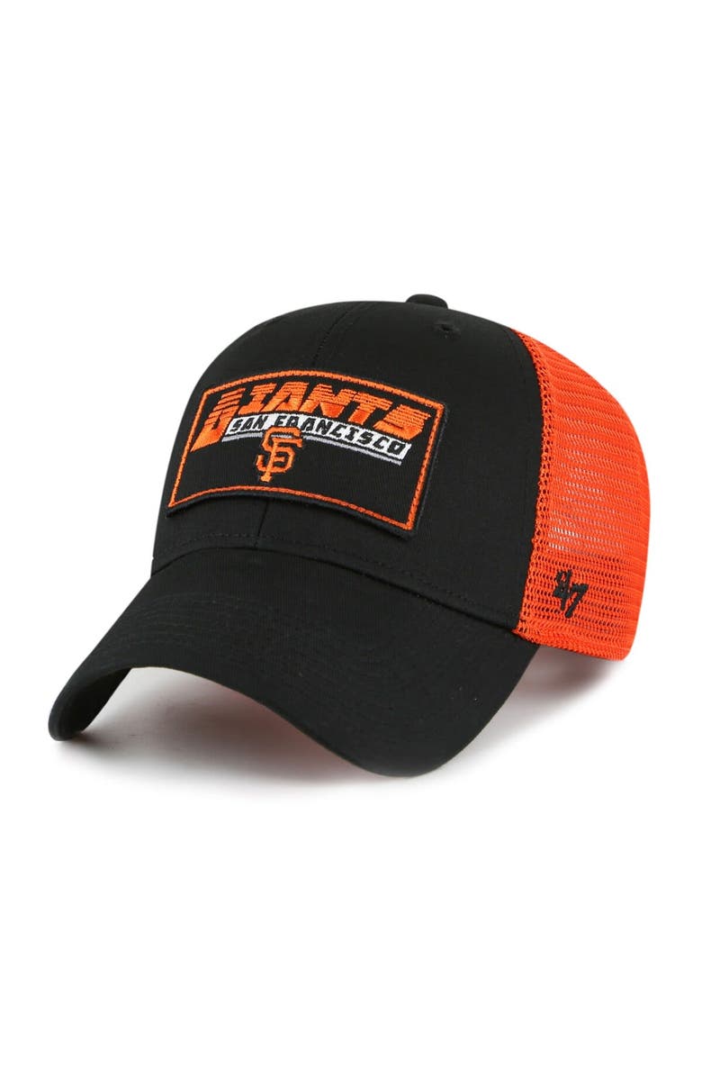 '47 Youth '47 Black/Orange San Francisco Giants Levee MVP Trucker Adjustable Hat, Alternate, color, Black