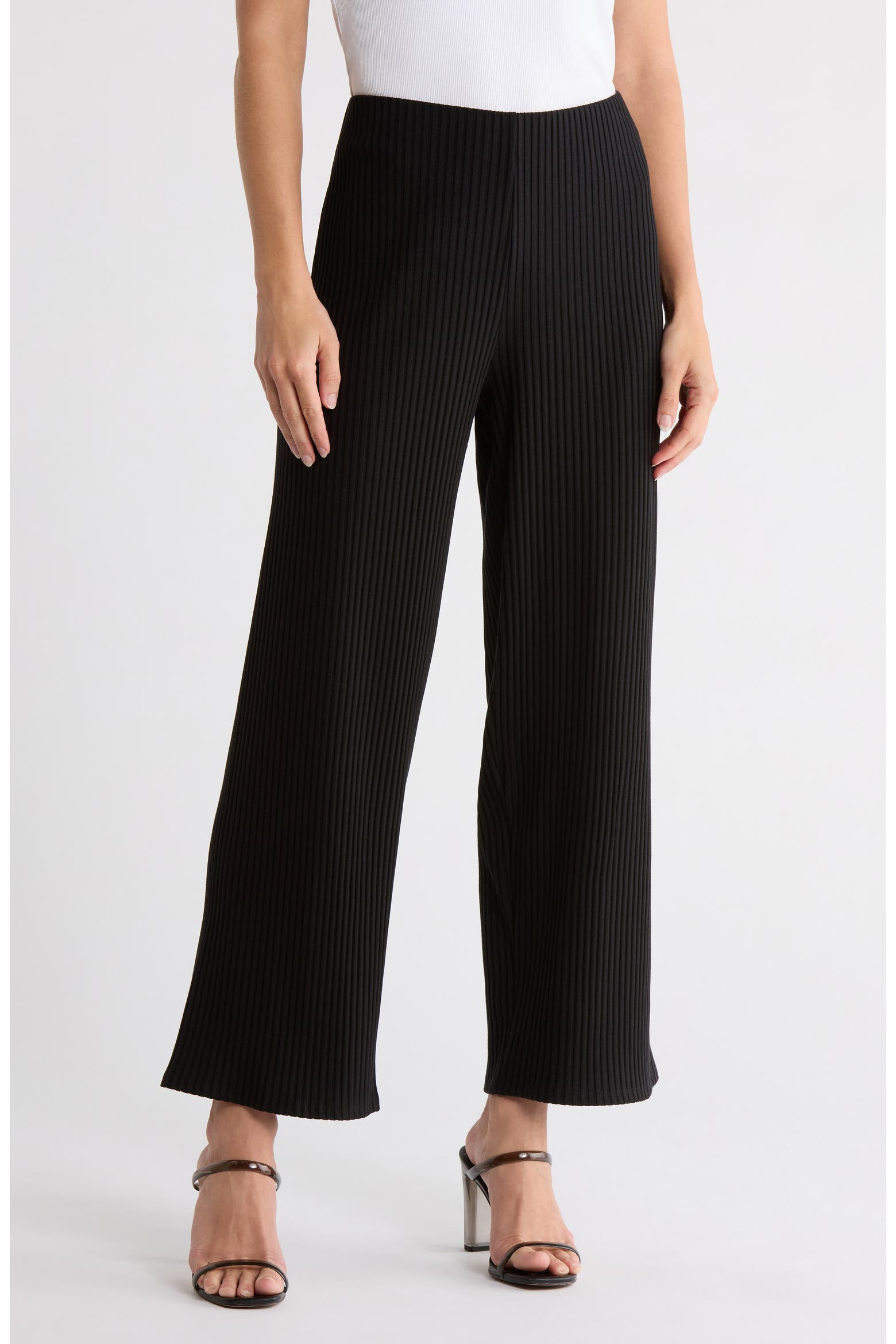 Rib Ankle Wide Leg Pants (Women) | Nordstromrack