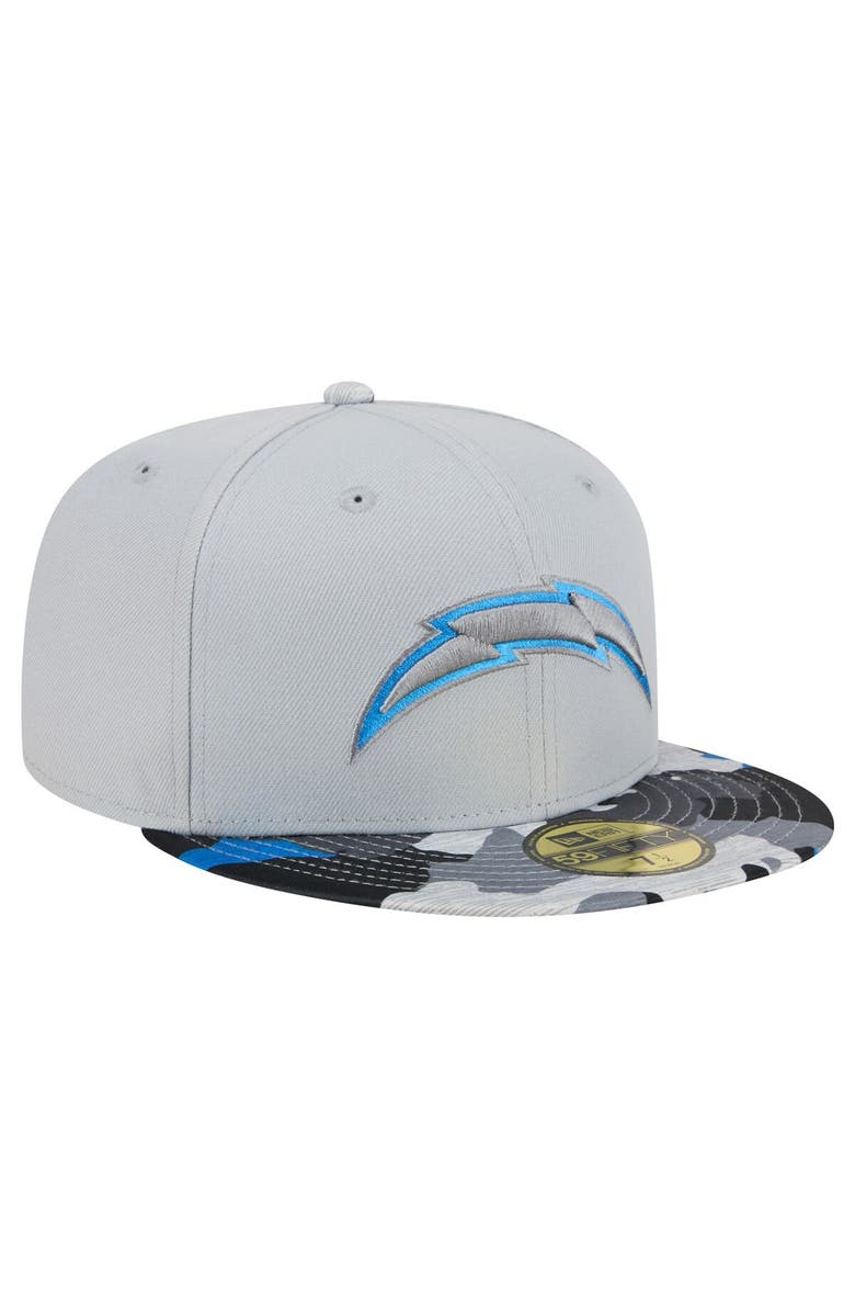 New Era Men's New Era Gray Los Angeles Chargers Active Camo 59FIFTY Fitted Hat, Alternate, color, 