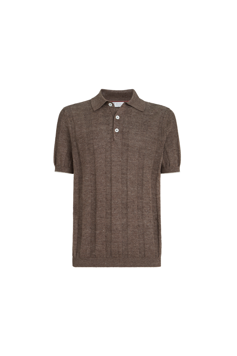 Rib knit polo, Alternate, color, Hazelnut