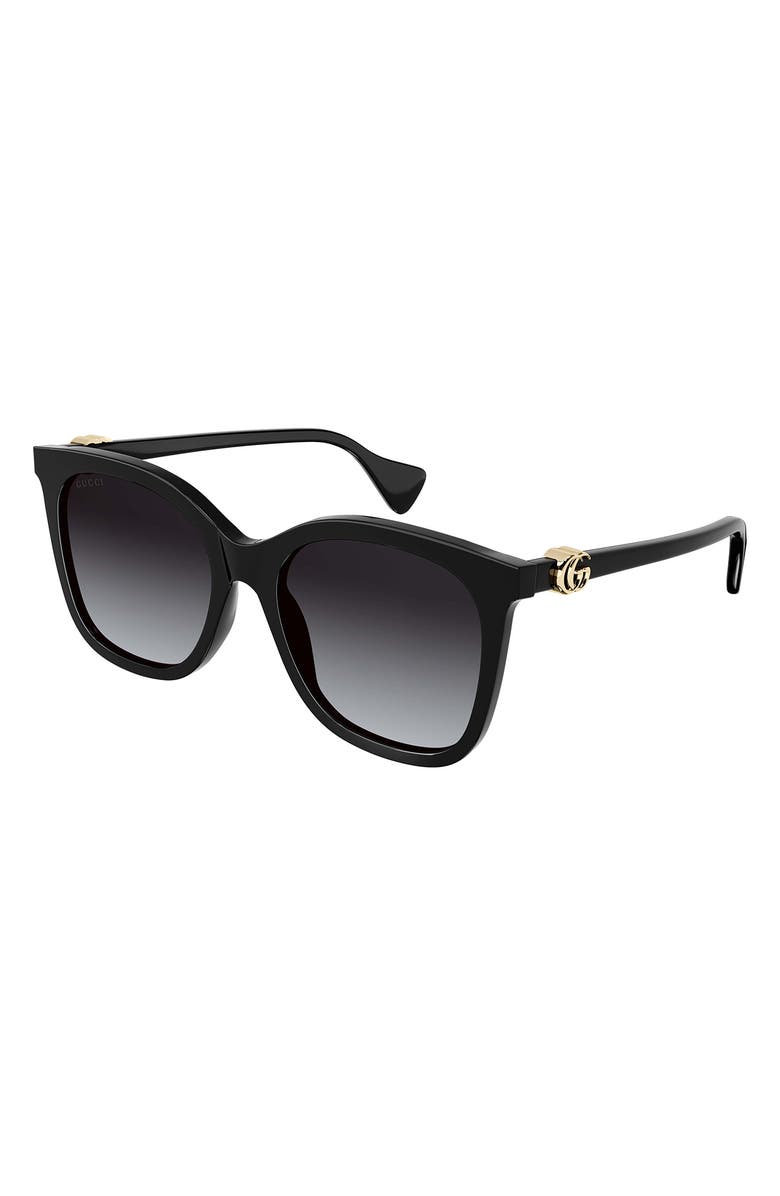 Gucci 55mm Cat Eye Sunglasses, Main, color, Black