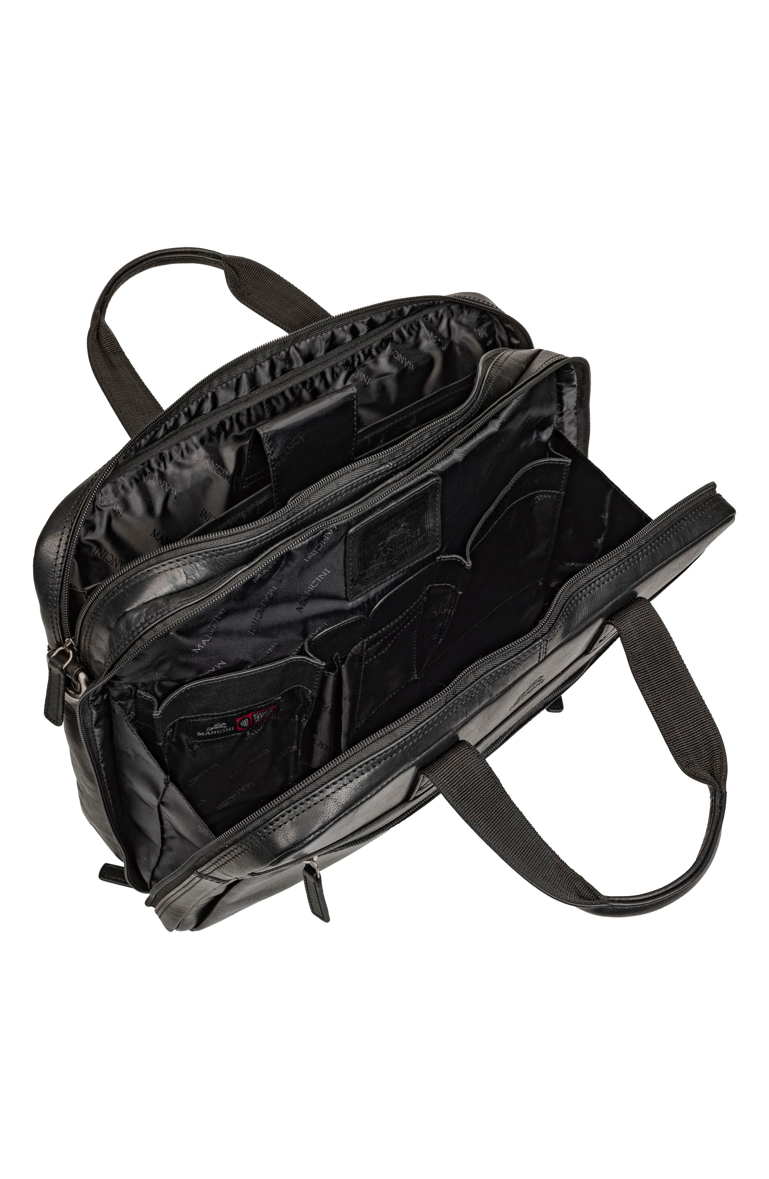 Mancini Double Compartment Leather Briefcase, Alternate, color, 