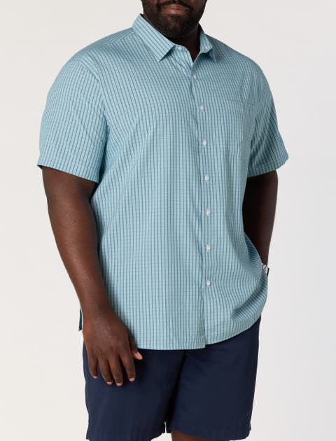 Big & Tall Microfiber Striped Sport Shirt V2