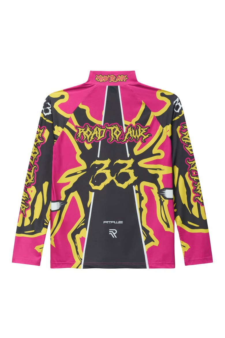 Ilias Mock Neck Racing Shirt, Alternate, color, FUCHSIA RACING BEETLE