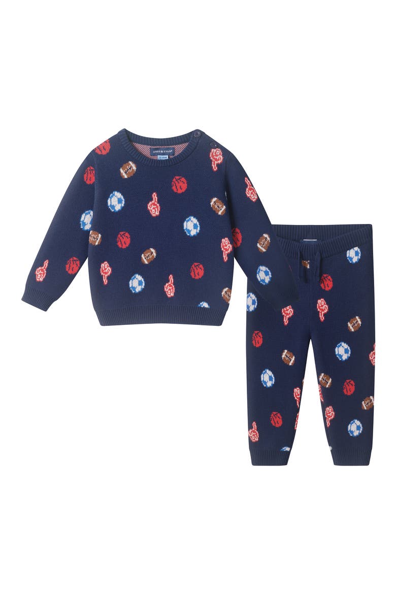 Kids' 2-Piece Sports Sweater & Joggers Set, Main, color, NAVY SPORTS