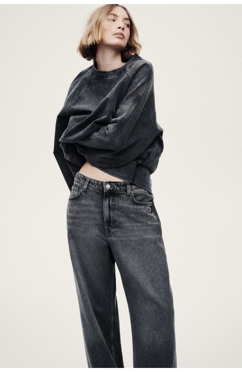 H&M Baggy Regular Waist Jeans, Main, color, Denim Gray