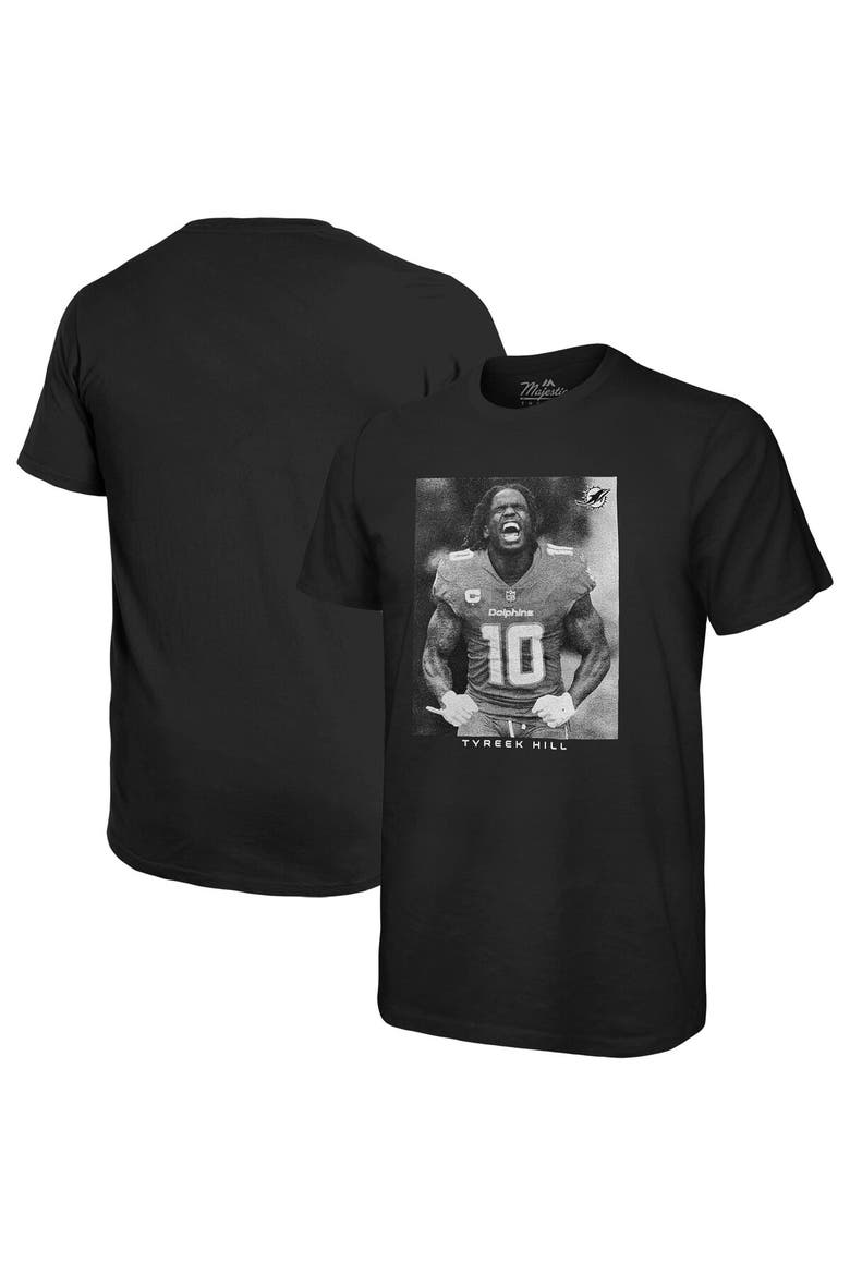 Men's Majestic Threads Tyreek Hill Black Miami Dolphins Oversized Player Image T-Shirt, Main, color, Black
