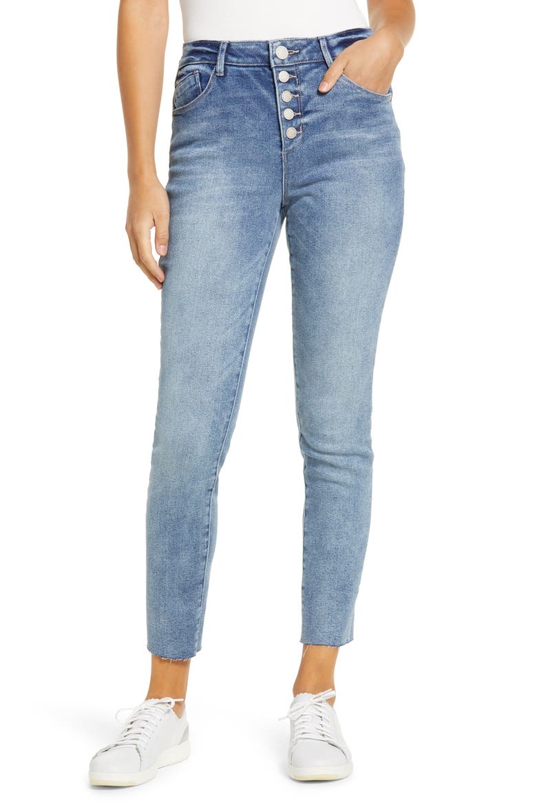 Ab-Solution High Waist Crop Skinny Jeans (Nordstrom Exclusive), Main, color, LIGHT BLUE