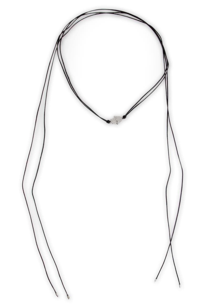 Pavé Crystal Hamsa Choker Necklace, Alternate, color, BLACK