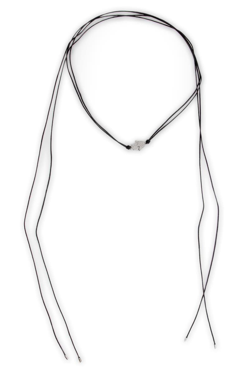 SAACHI Pavé Crystal Hamsa Choker Necklace, Alternate, color, Black