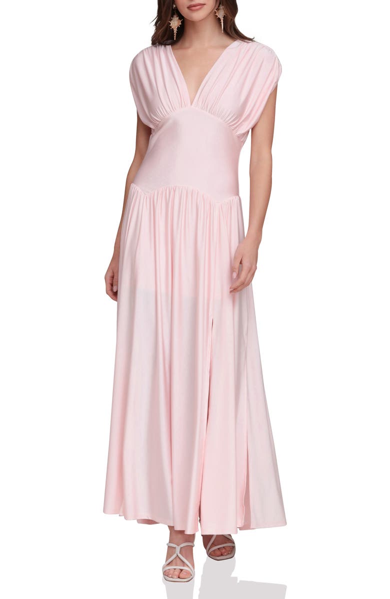 Avec Les Filles Shirred Maxi Dress, Main, color, Baby Pink